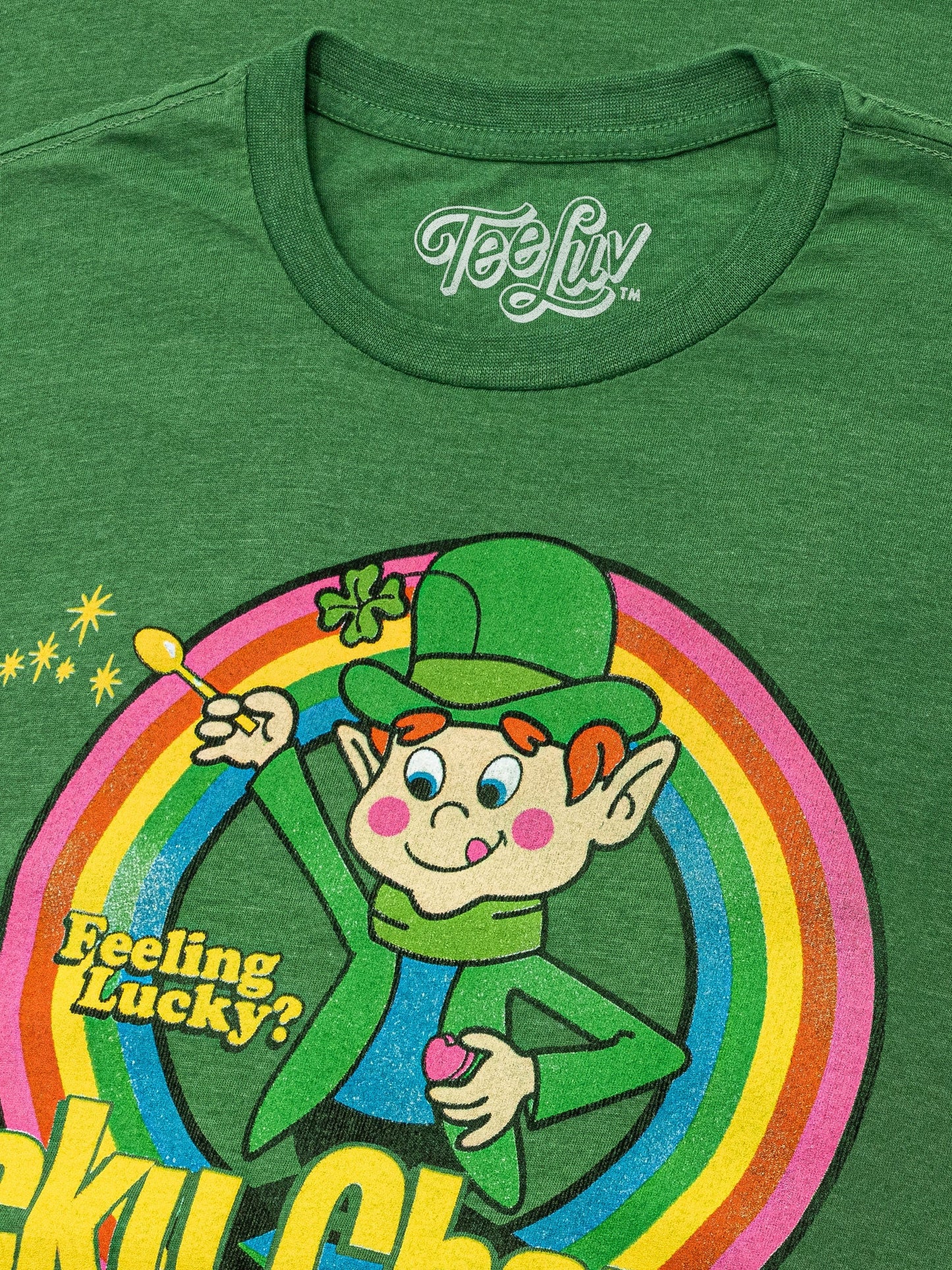 Feeling Lucky? Lucky Charms Leprechaun Mens T Shirt Green