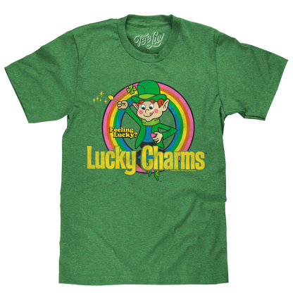 Feeling Lucky? Lucky Charms Leprechaun Mens T Shirt Green