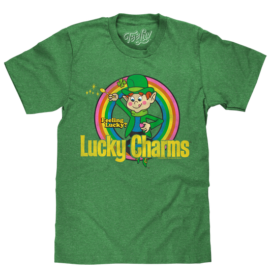 Feeling Lucky? Lucky Charms Leprechaun Mens T Shirt Green
