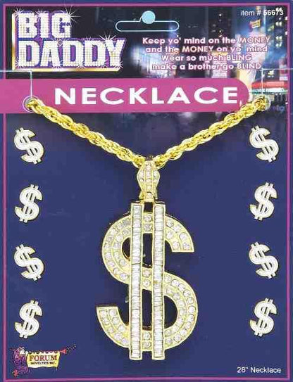 Big Bad Jewelry $ Dollar Sign Pimp Daddy Necklace