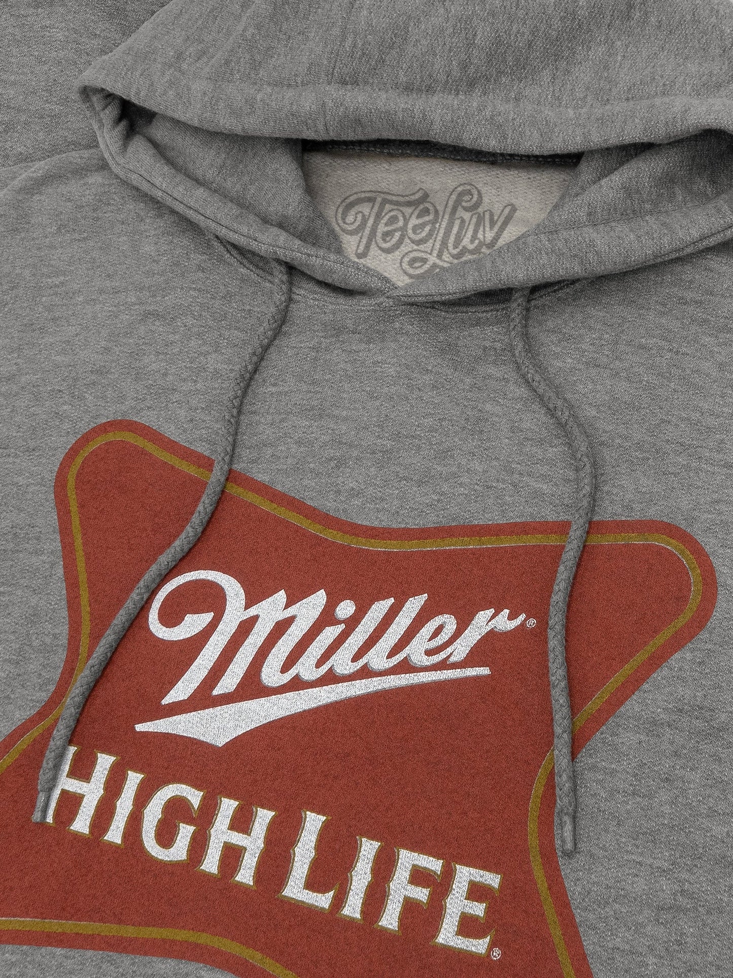 Miller High Life Beer Logo Hooded Sweatshirt Hoodie Oxford Gray