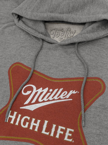 Miller High Life Beer Logo Hooded Sweatshirt Hoodie Oxford Gray