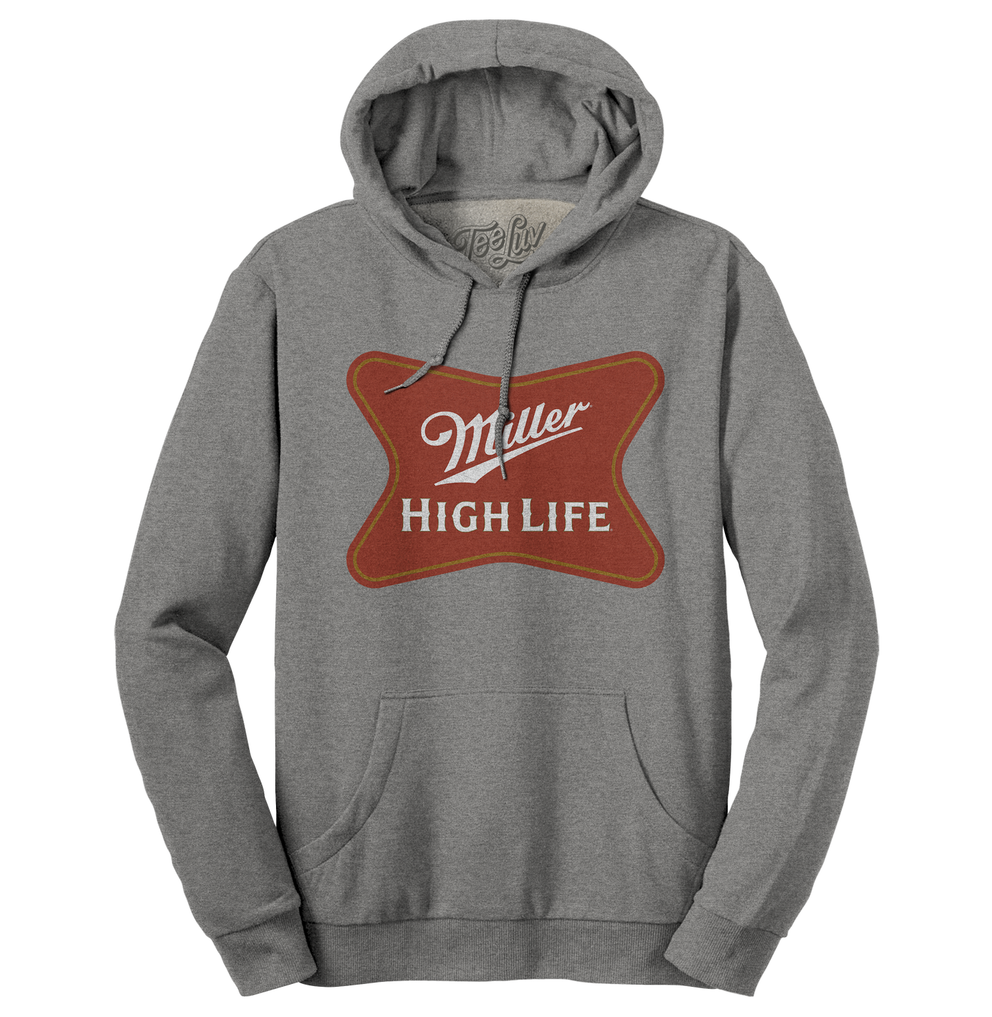 Miller High Life Beer Logo Hooded Sweatshirt Hoodie Oxford Gray