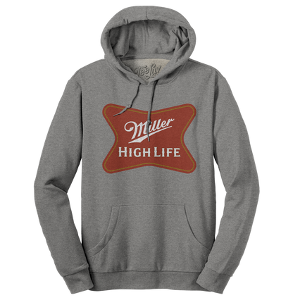 Miller High Life Beer Logo Hooded Sweatshirt Hoodie Oxford Gray