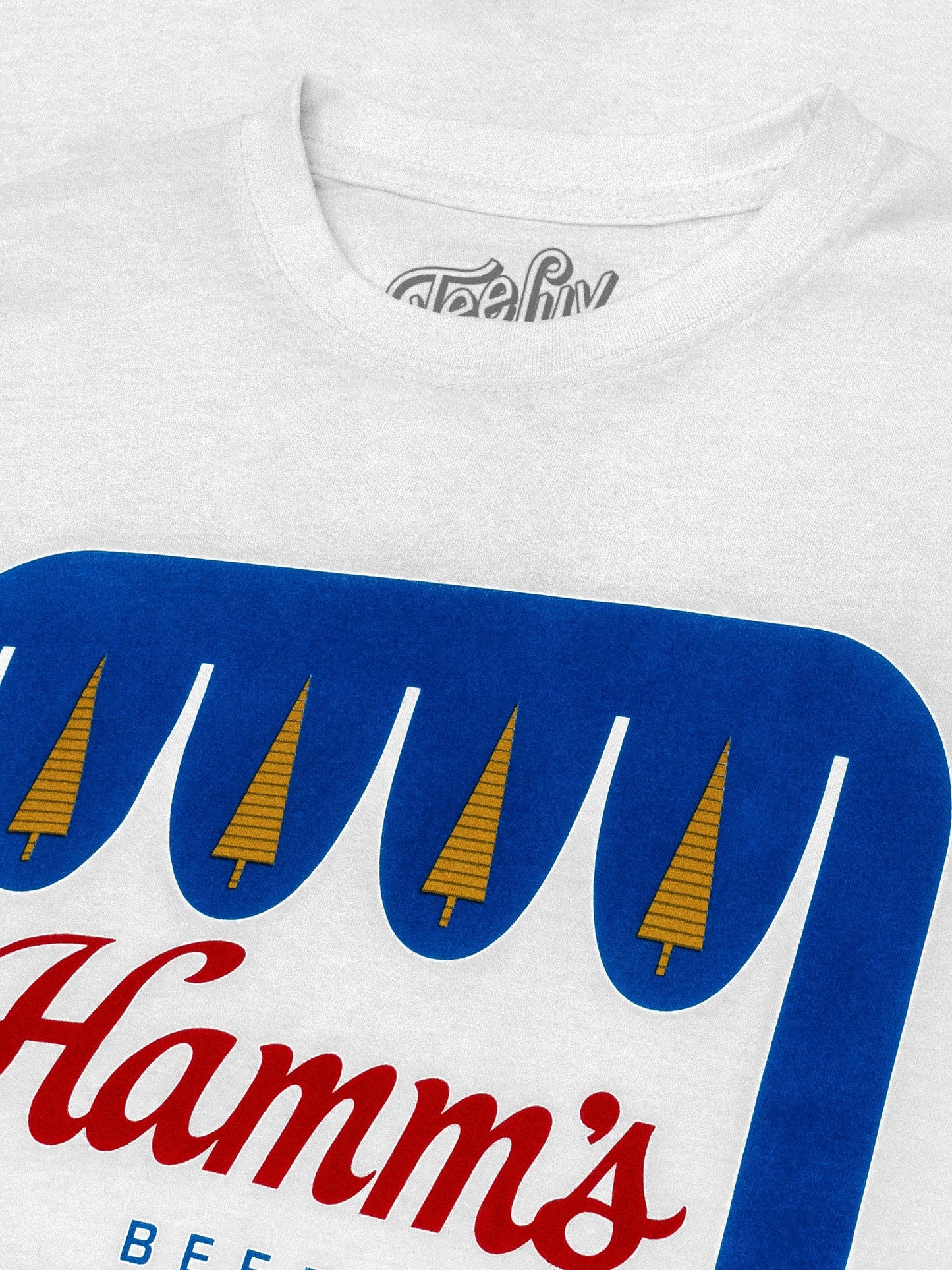 Hamm's Crown Color Logo Mens T Shirt White