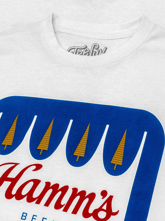Hamm's Crown Color Logo Mens T Shirt White