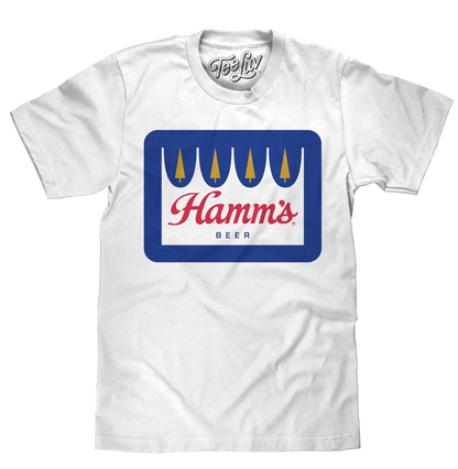 Hamm's Crown Color Logo Mens T Shirt White