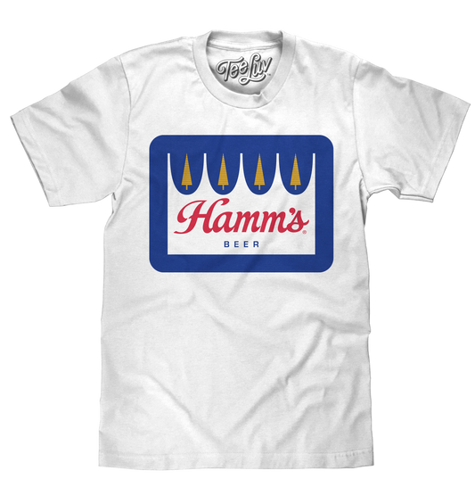 Hamm's Crown Color Logo Mens T Shirt White