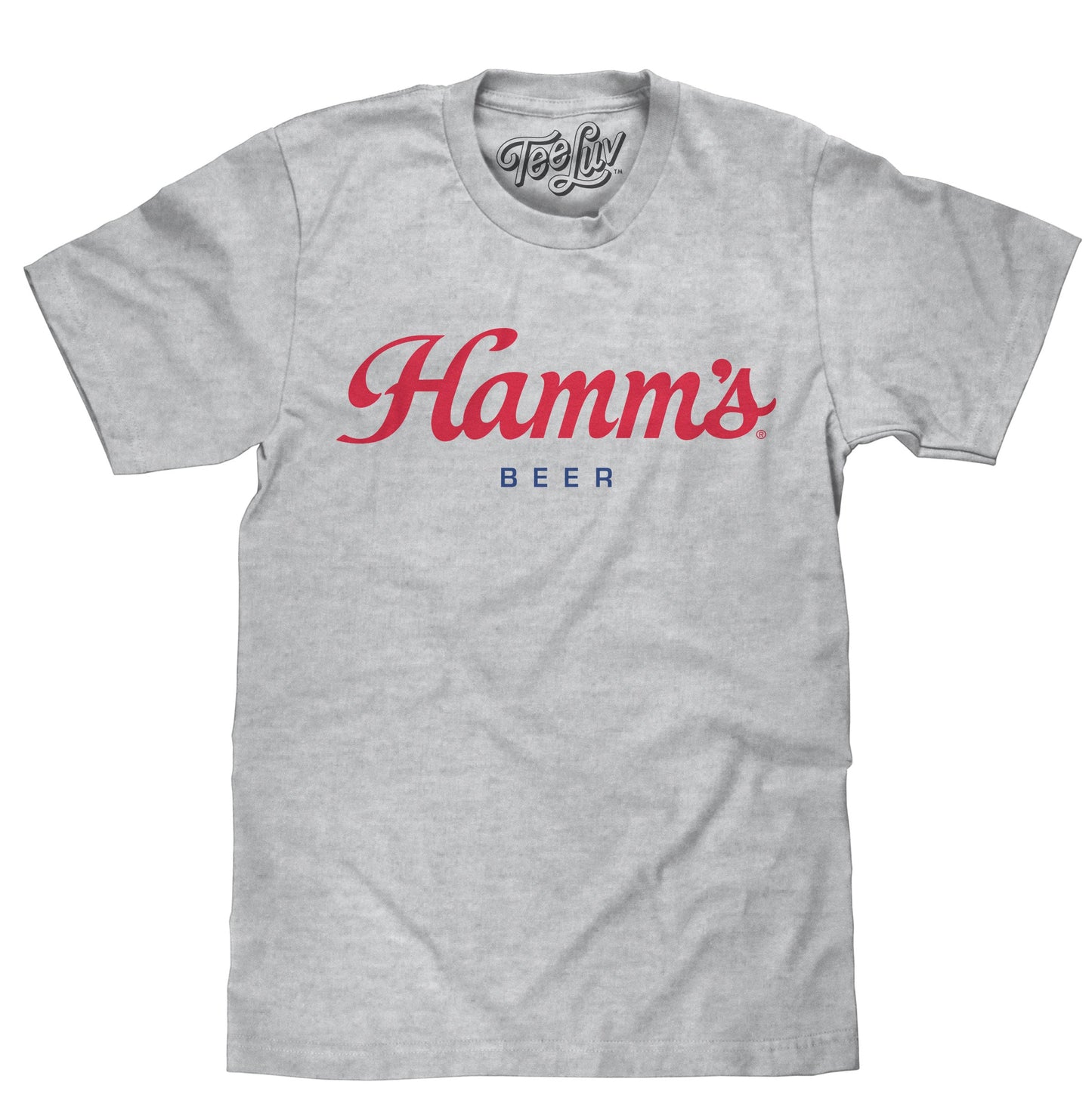 Hamm's Beer Script Logo Mens T Shirt Gray