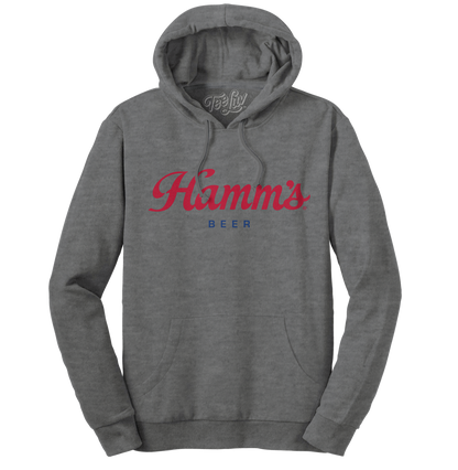Hamm's Beer Logo Hooded Sweatshirt Hoodie Oxford Gray