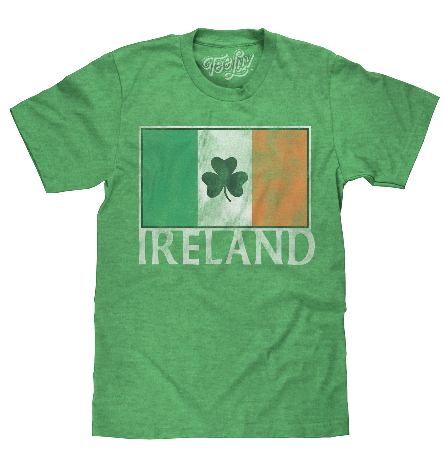 Ireland Flag with Shamrock Mens T Shirt Green