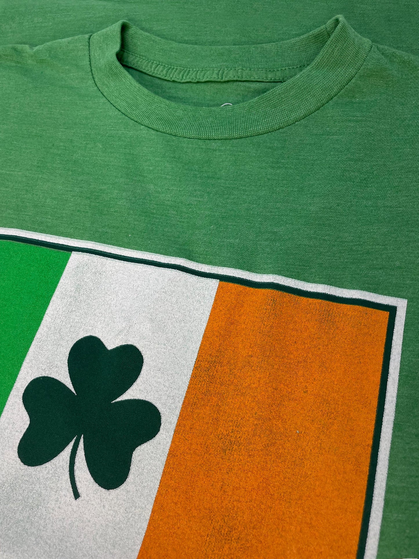 Ireland Flag with Shamrock Mens T Shirt Green