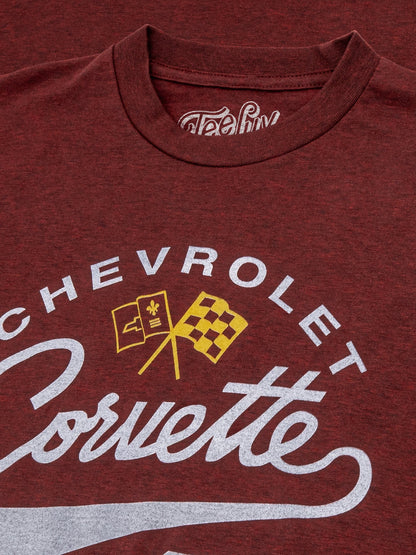 Chevrolet Corvette 62 Race Tested Street Proven Mens T Shirt Crimson Heather
