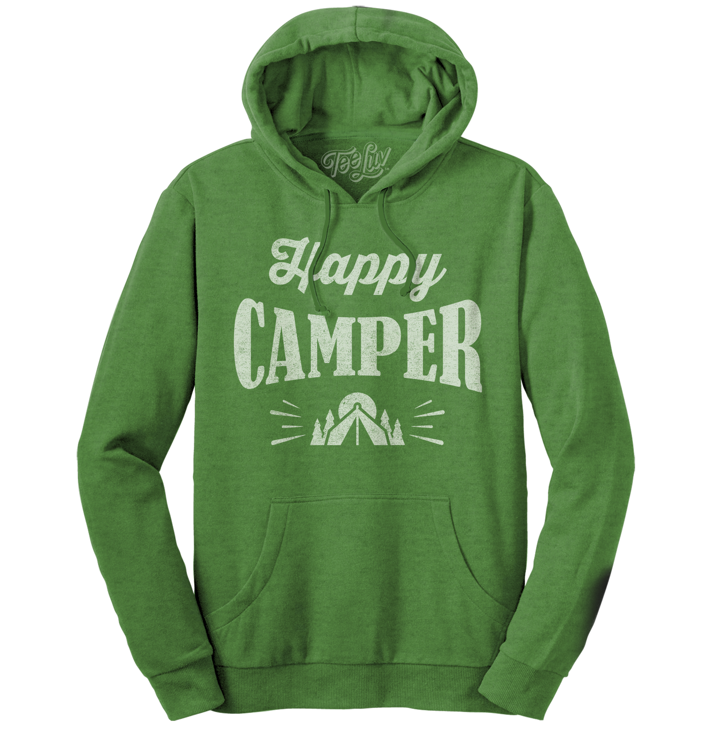 Happy Camper Hooded Sweatshirt Hoodie Green
