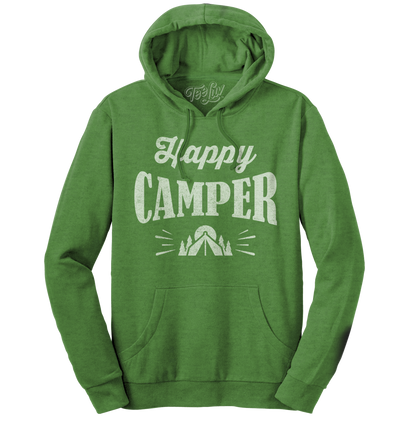 Happy Camper Hooded Sweatshirt Hoodie Green
