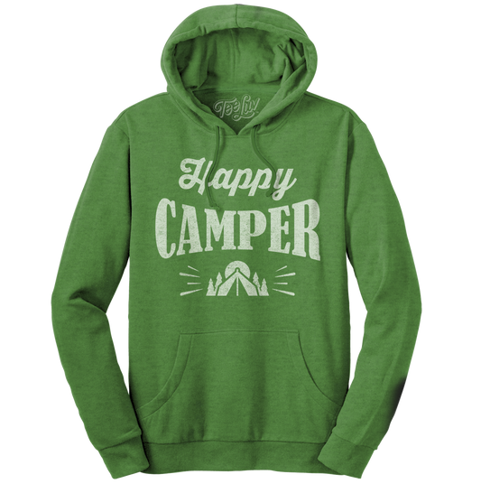 Happy Camper Hooded Sweatshirt Hoodie Green
