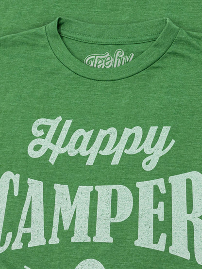 Happy Camper Mens T Shirt Green