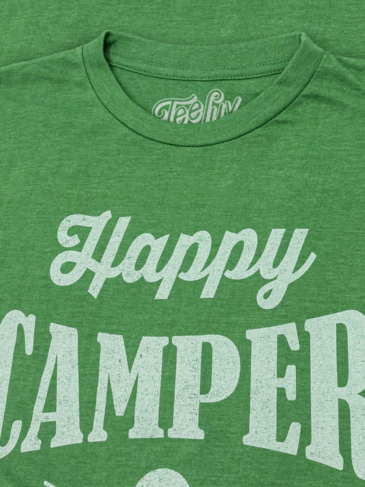 Happy Camper Mens T Shirt Green