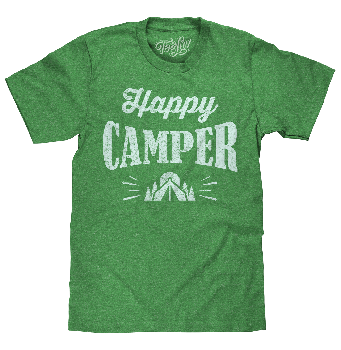 Happy Camper Mens T Shirt Green