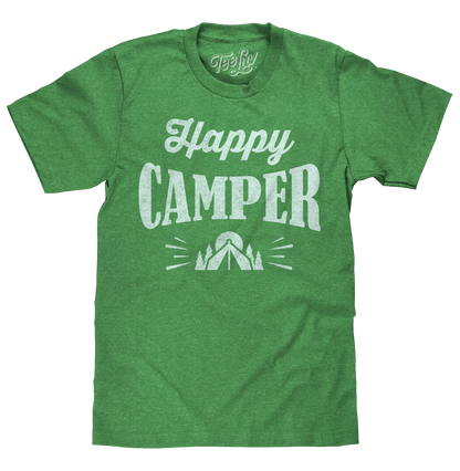 Happy Camper Mens T Shirt Green