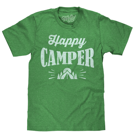 Happy Camper Mens T Shirt Green