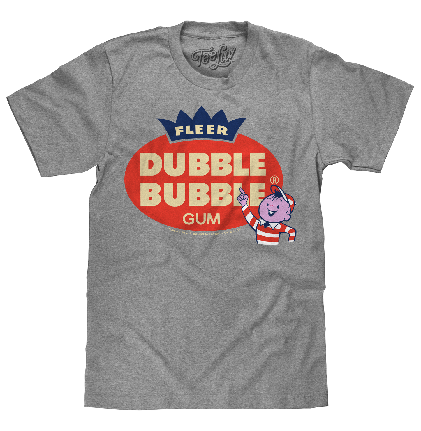 Fleer Dubble Bubble Gum Mens T Shirt Athletic Gray Heather
