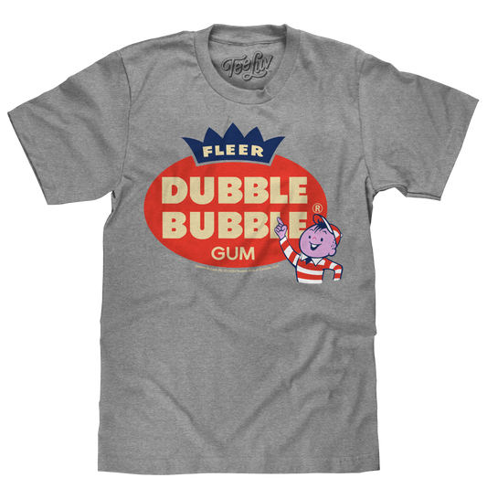 Fleer Dubble Bubble Gum Mens T Shirt Athletic Gray Heather