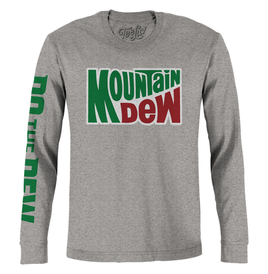 Mountain Dew Do The Dew Sleeve Print Long Sleeve Shirt Gray