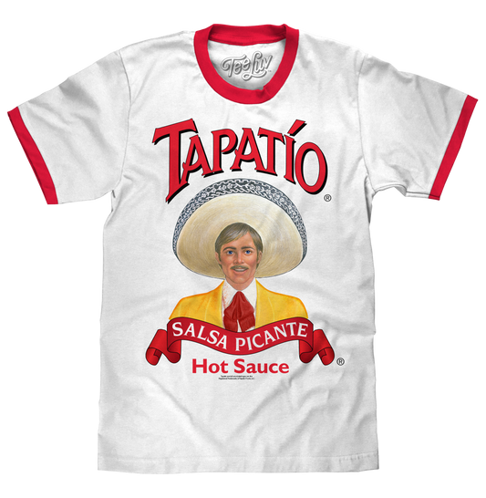 Tapatio Hot Sauce Ringer Mens T Shirt White/Red