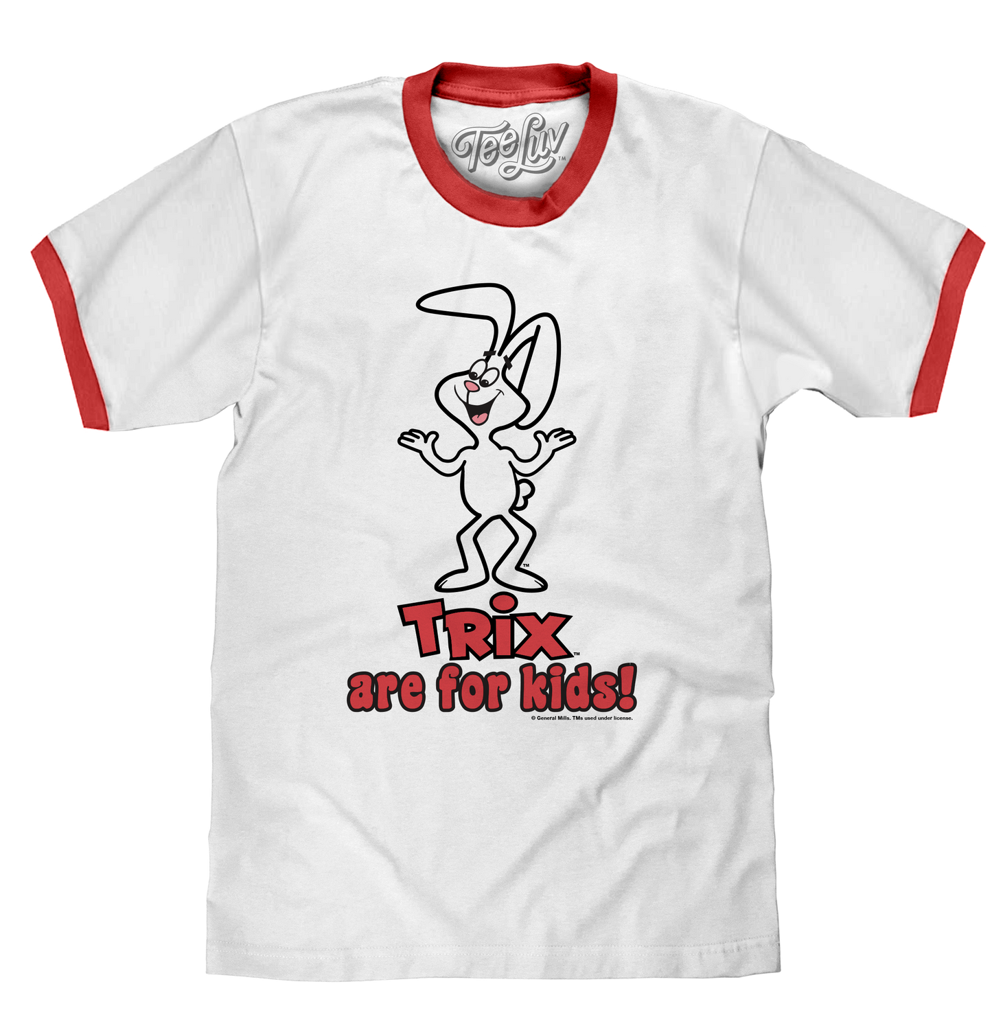 Trix are for Kids! Ringer Mens T Shirt White and Red