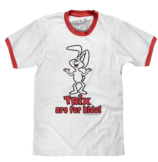Trix are for Kids! Ringer Mens T Shirt White and Red