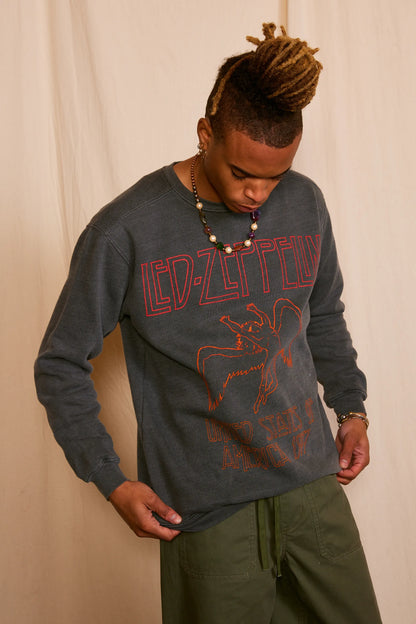 Led Zeppelin USA 1977 Mens Crewneck Sweatshirt Vintage Black