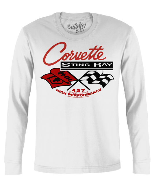 Corvette Stingray Long Sleeve Shirt White