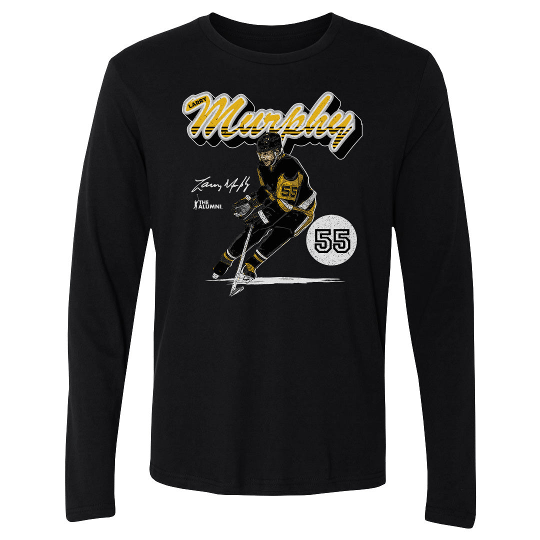 Larry Murphy Pittsburgh Retro Script WHT