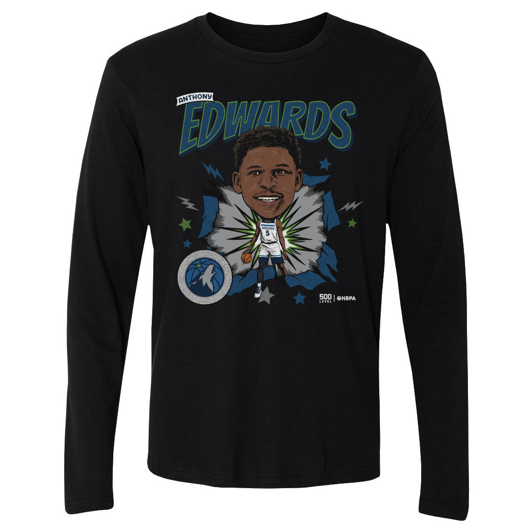 Anthony Edwards Minnesota Timberwolves Caricature Retro WHT