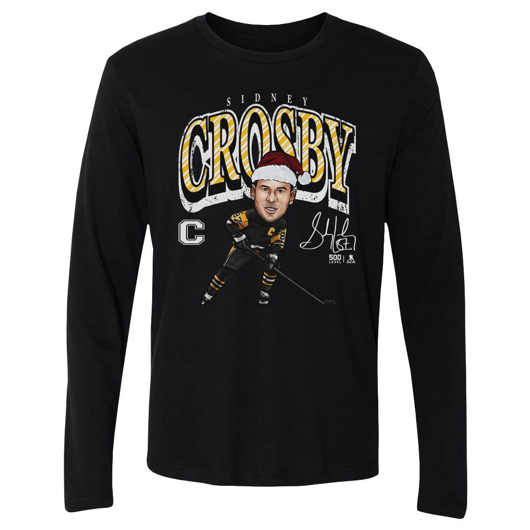 Sidney Crosby Pittsburgh Cartoon Santa Hat WHT