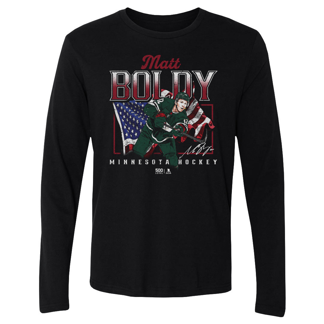 Matt Boldy Minnesota USA Flag WHT