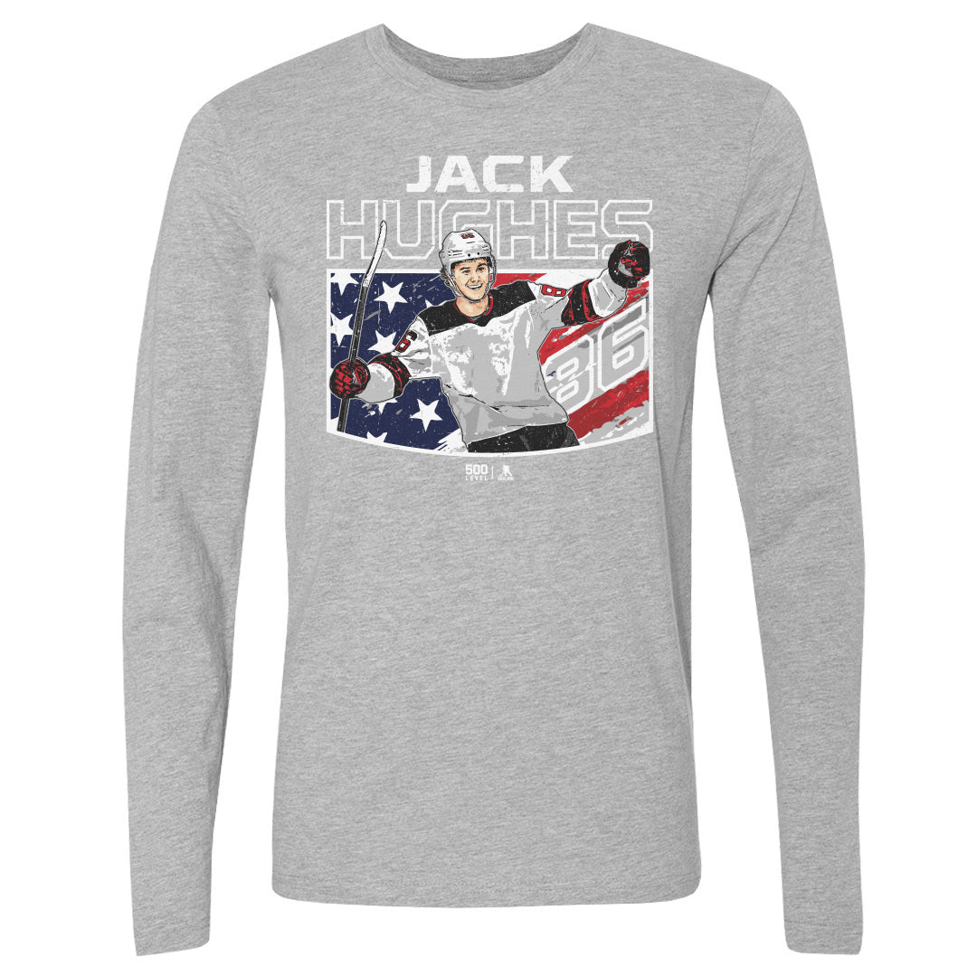 Jack Hughes New Jersey American Flag WHT