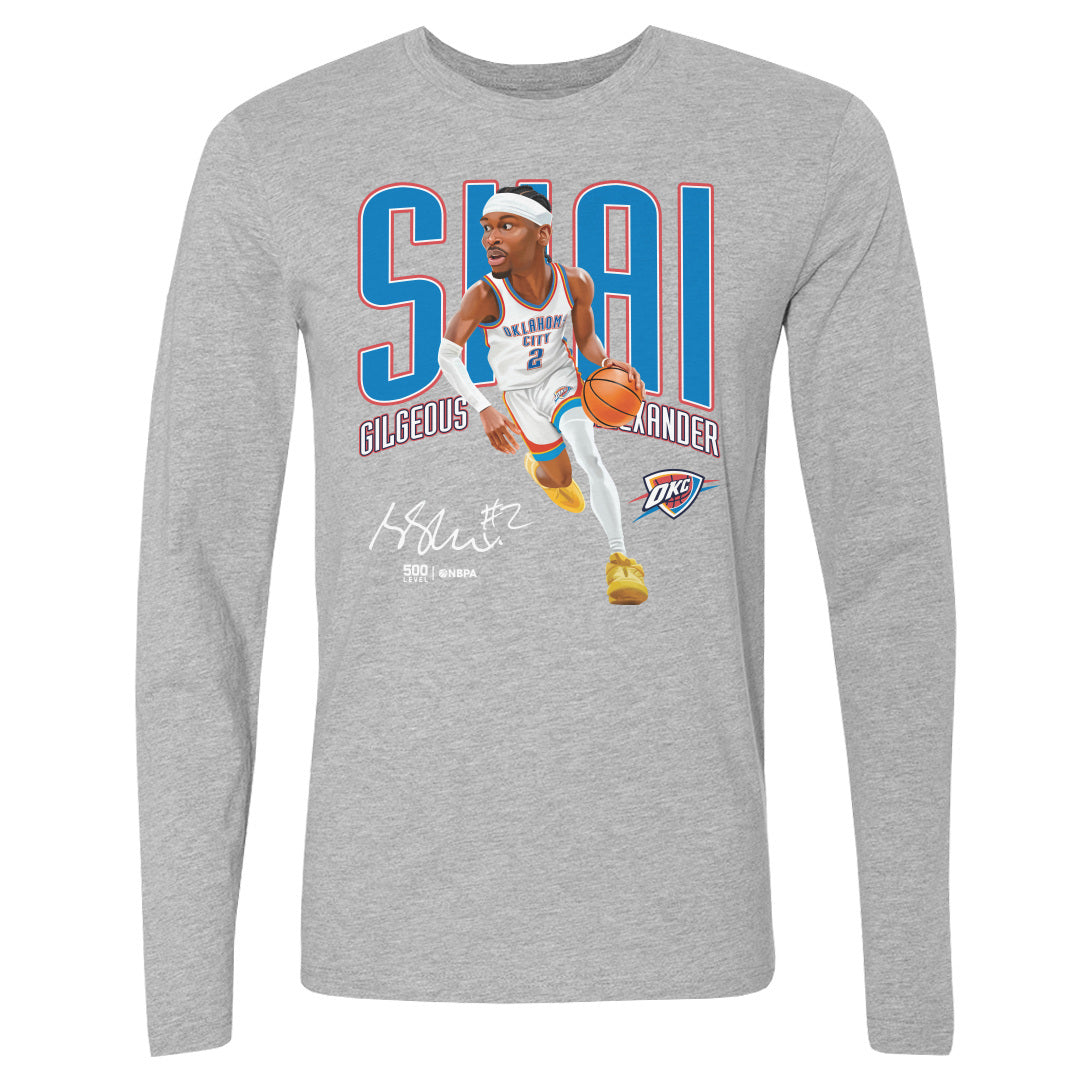 Shai Gilgeous-Alexander Oklahoma City Thunder Caricature WHT