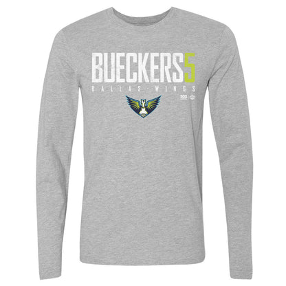 Paige Bueckers Dallas Wings Elite WHT Mens Long Sleeve T Shirt 500 Level Officially Licensed Fan Gear