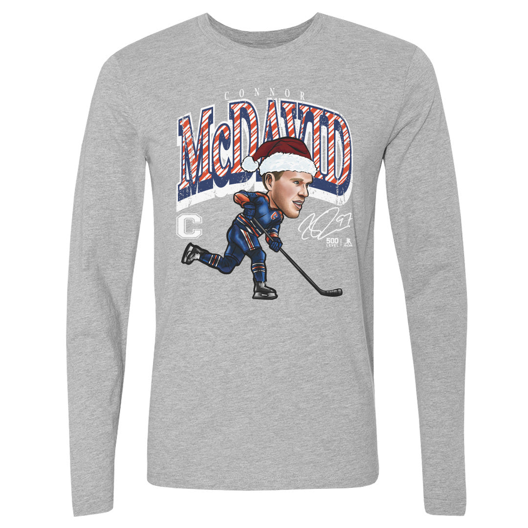 Connor McDavid Edmonton Cartoon Santa Hat WHT