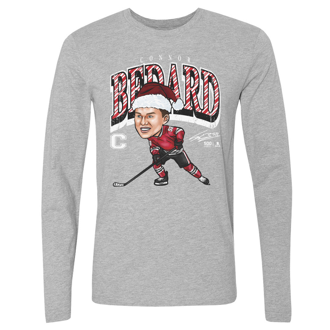 Connor Bedard Chicago Cartoon Santa Hat WHT