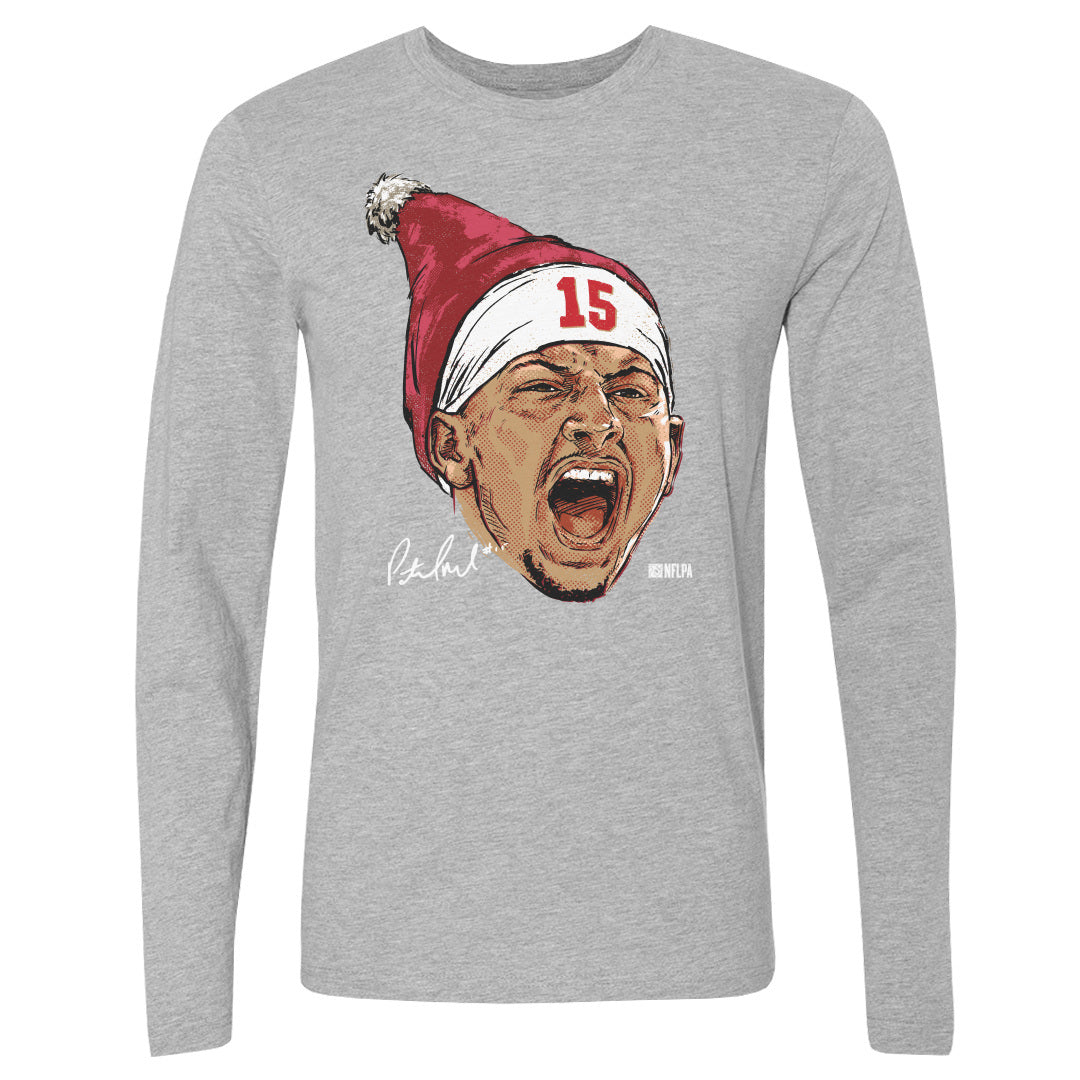 Patrick Mahomes Kansas City Portrait Santa Hat WHT