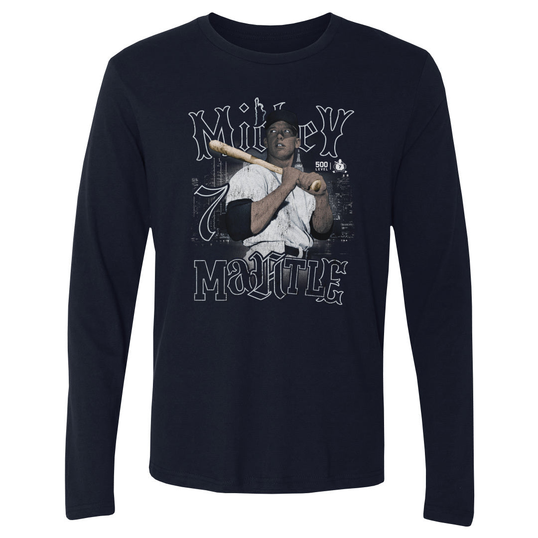 Mickey Mantle New York Y Skyline WHT