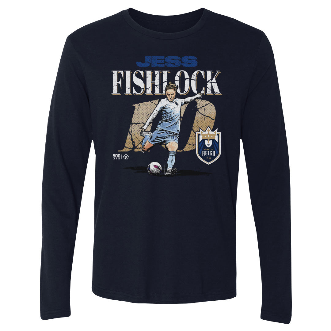 Jess Fishlock Seattle Reign FC Cracked Number WHT