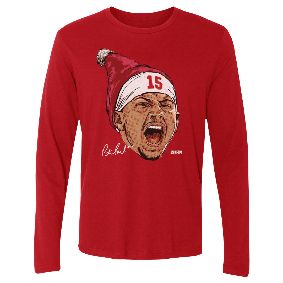 Patrick Mahomes Kansas City Portrait Santa Hat WHT