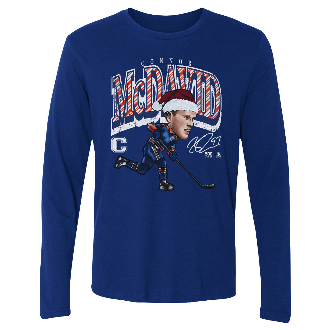 Connor McDavid Edmonton Cartoon Santa Hat WHT