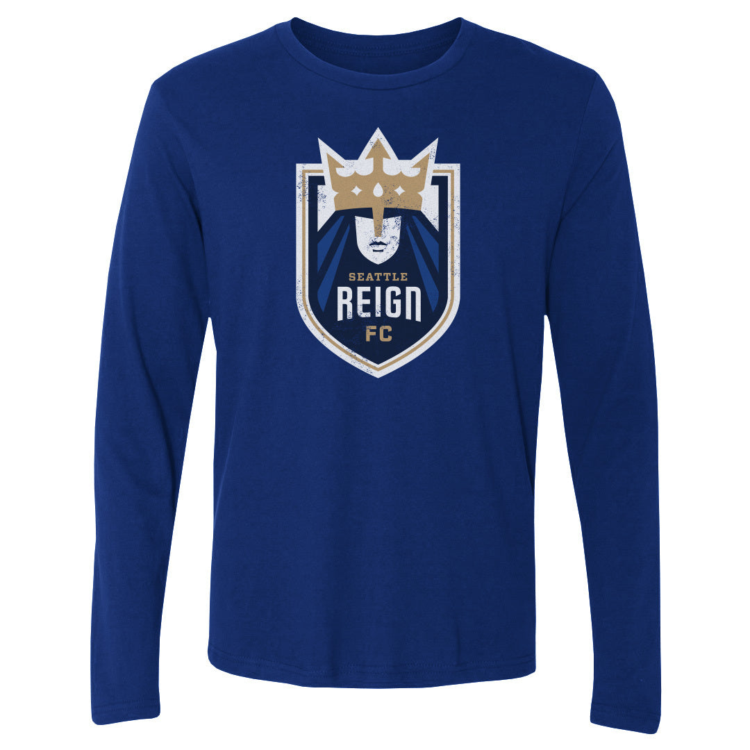 Seattle Reign FC Vintage Primary Logo WHT Mens Long Sleeve T Shirt 500 Level Officially Licensed Fan Gear