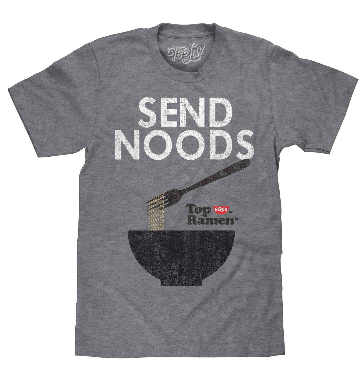 Top Ramen Send Noods Mens T Shirt Gray