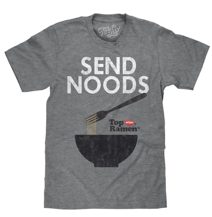 Top Ramen Send Noods Mens T Shirt Gray